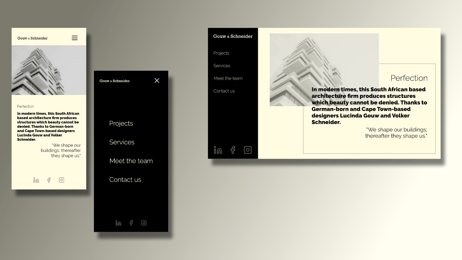 Gouw & Schneider Architects Web page - image 1 - student project