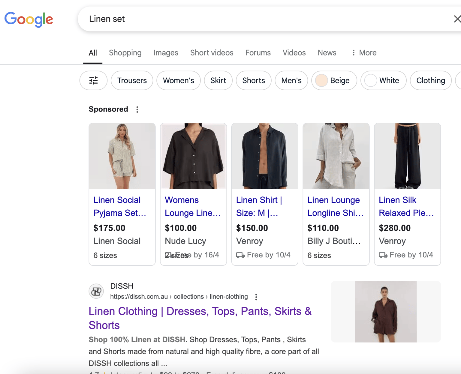 SEO - Business 'Nude Lucy', Can I successfully search for product? - image 1 - student project