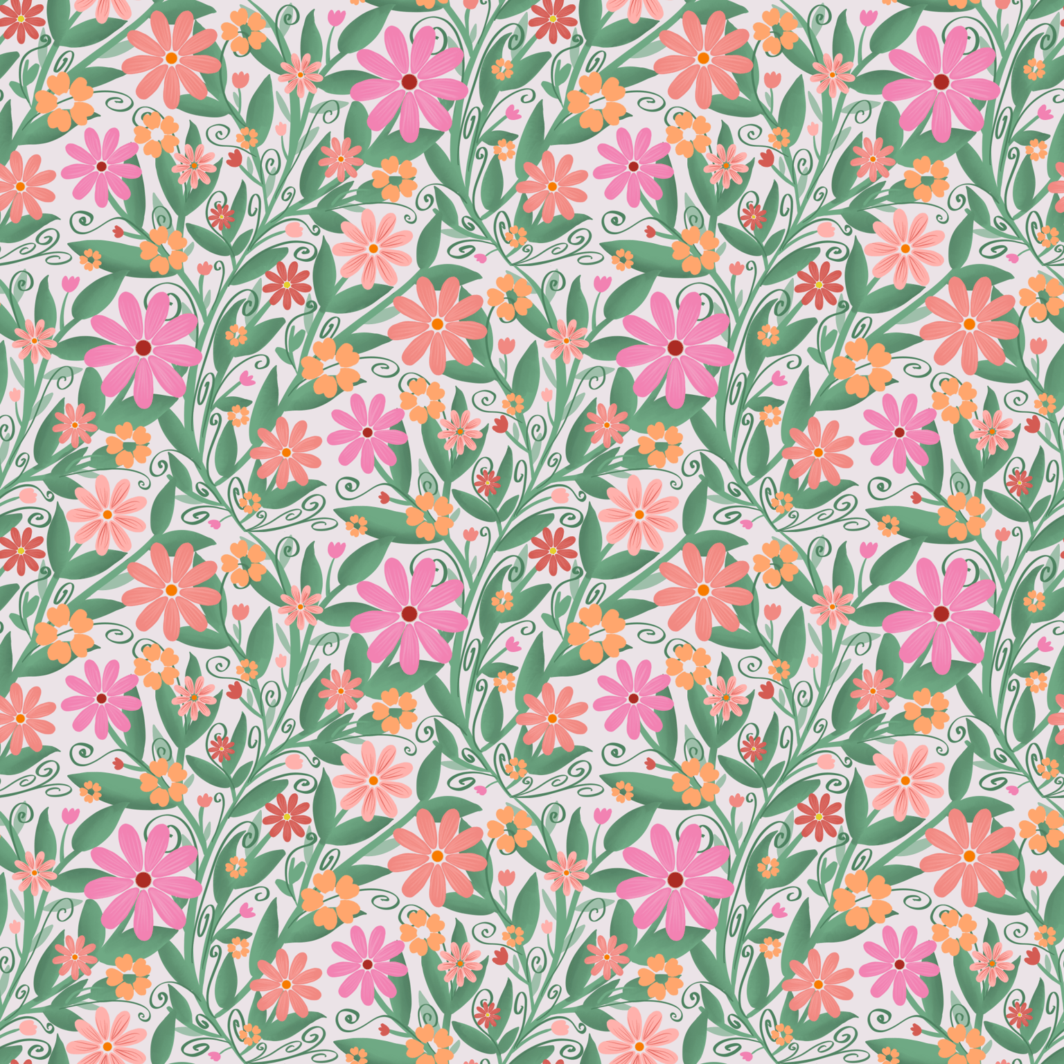 Trailing Floral Repeat Pattern - image 1 - student project