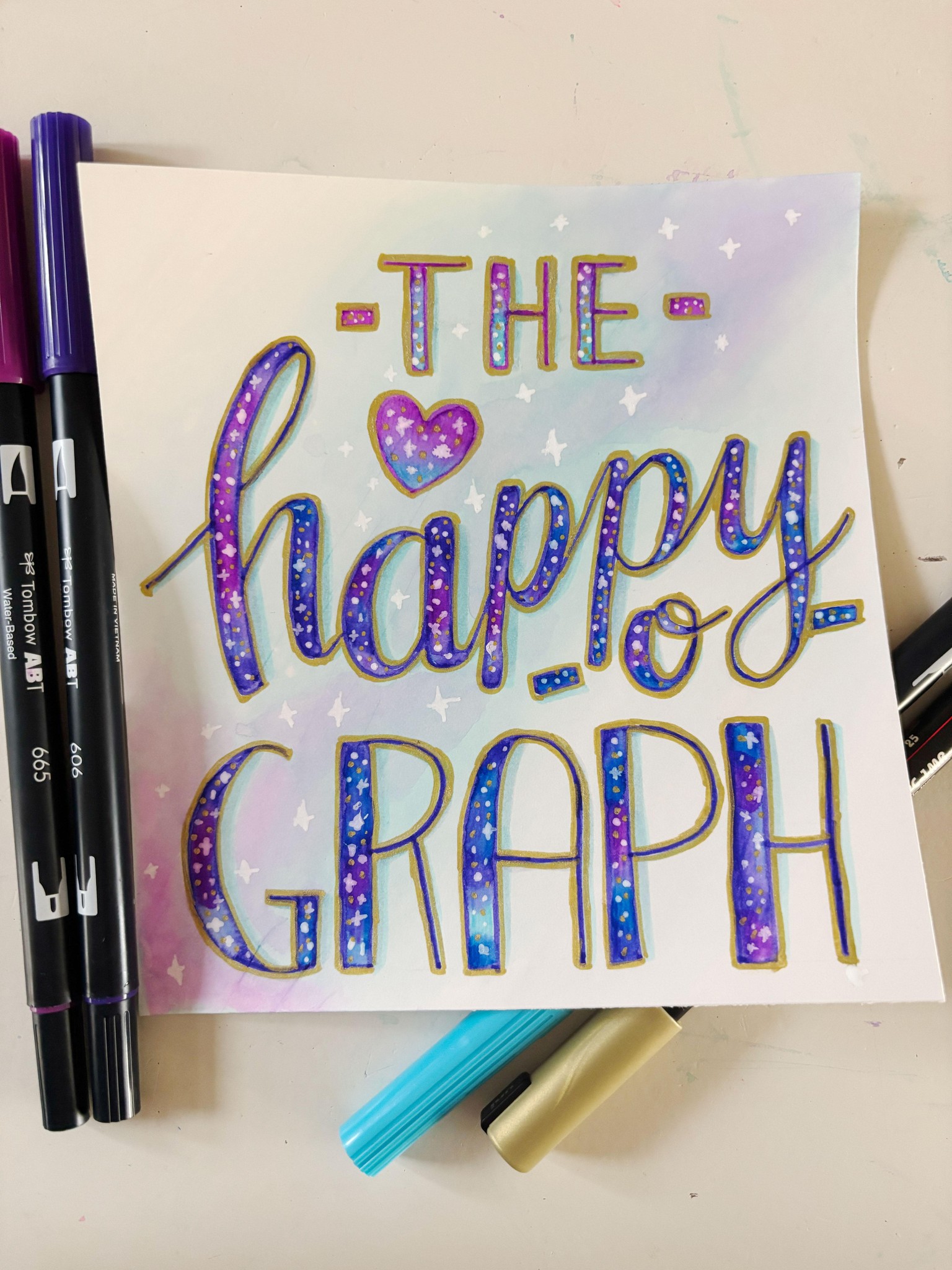 galaxy lettering and background - image 1 - student project