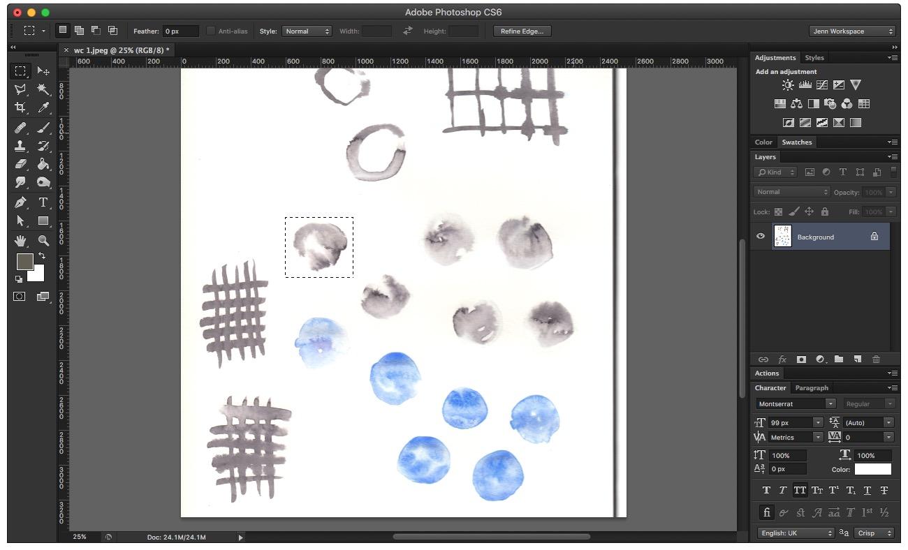 Watercolor and Ink Dots Pattern - image 1 - student project