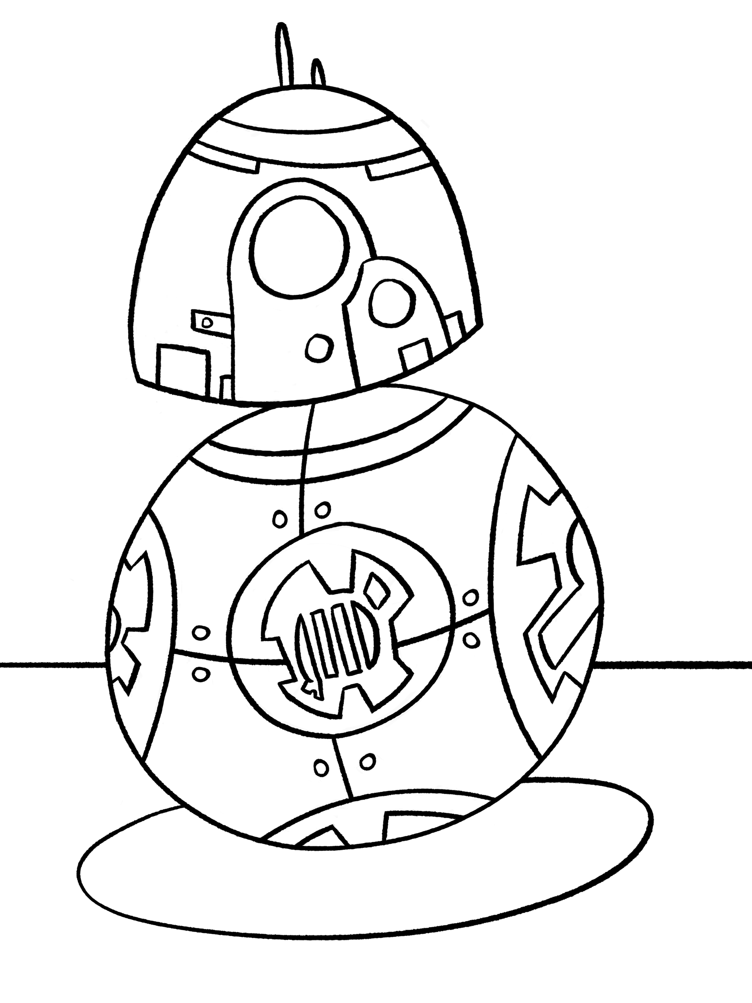 Inked BB-8, No color - image 1 - student project