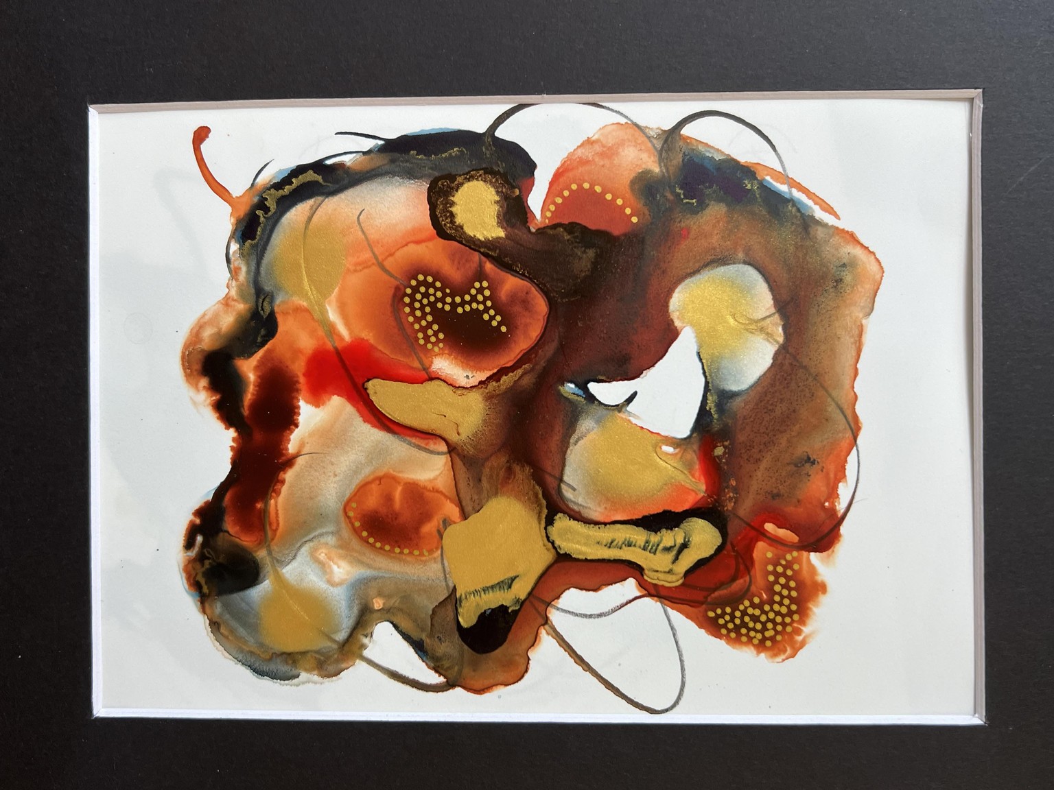 Abstracts using Acrylics Inks & Mineral Paper - image 2 - student project