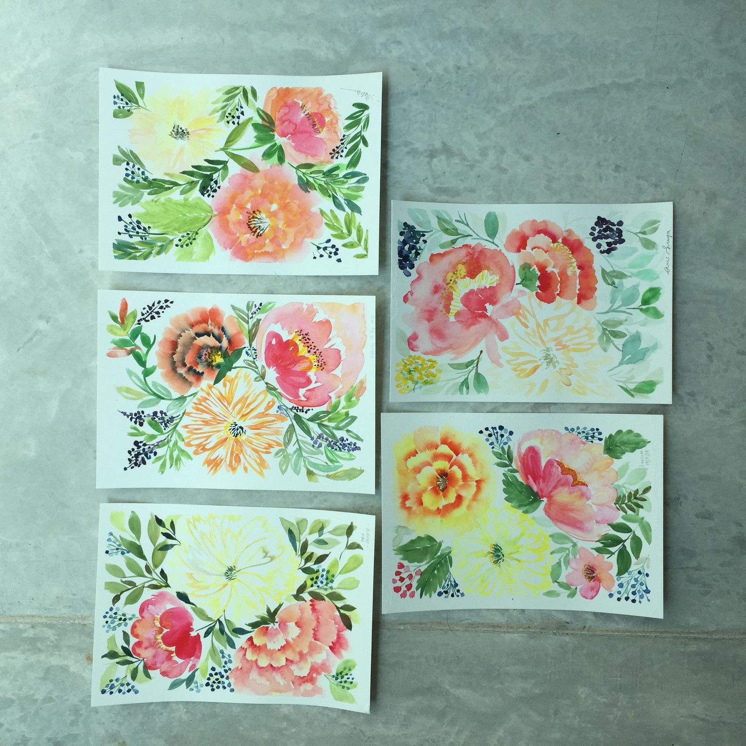 How To Paint Peony in 3 Ways LIVE Class in Kuala Lumpur - image 1 - student project