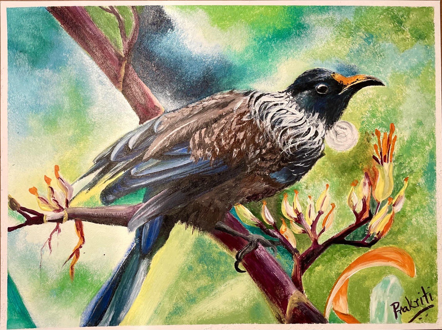 Painting a bird in acrylic - image 1 - student project