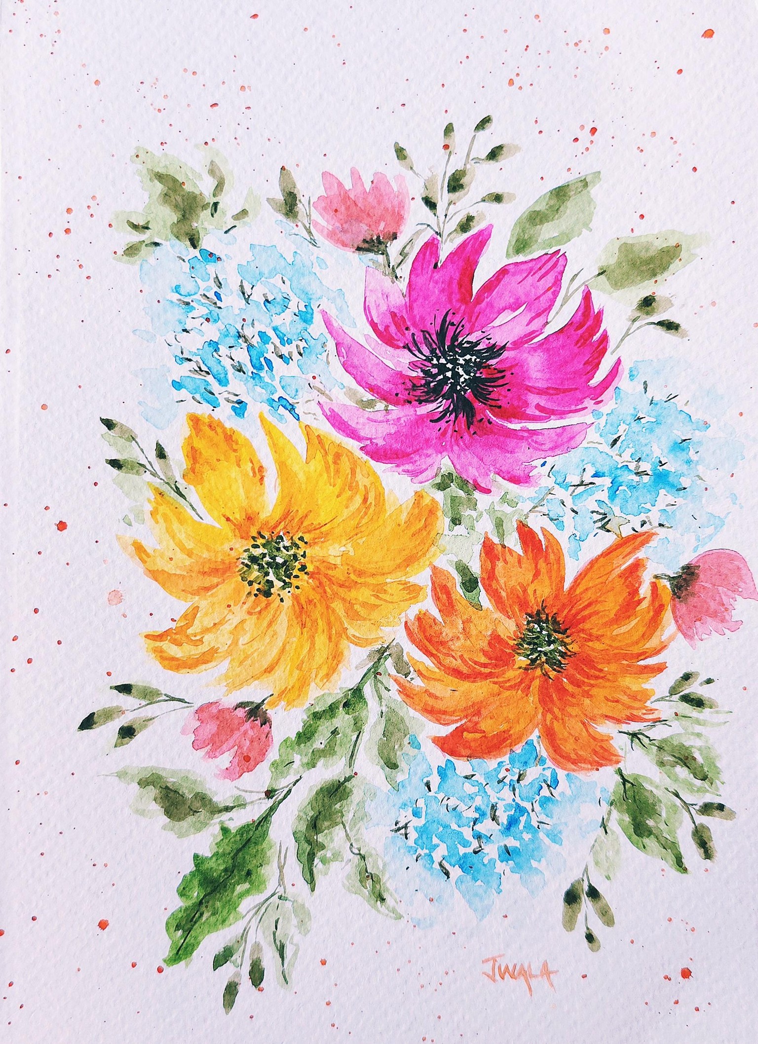 Loose Watercolor Florals - image 2 - student project
