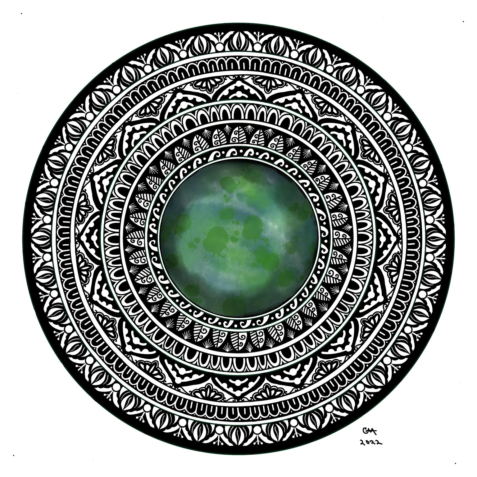 Emerald Galaxy Mandala - image 1 - student project