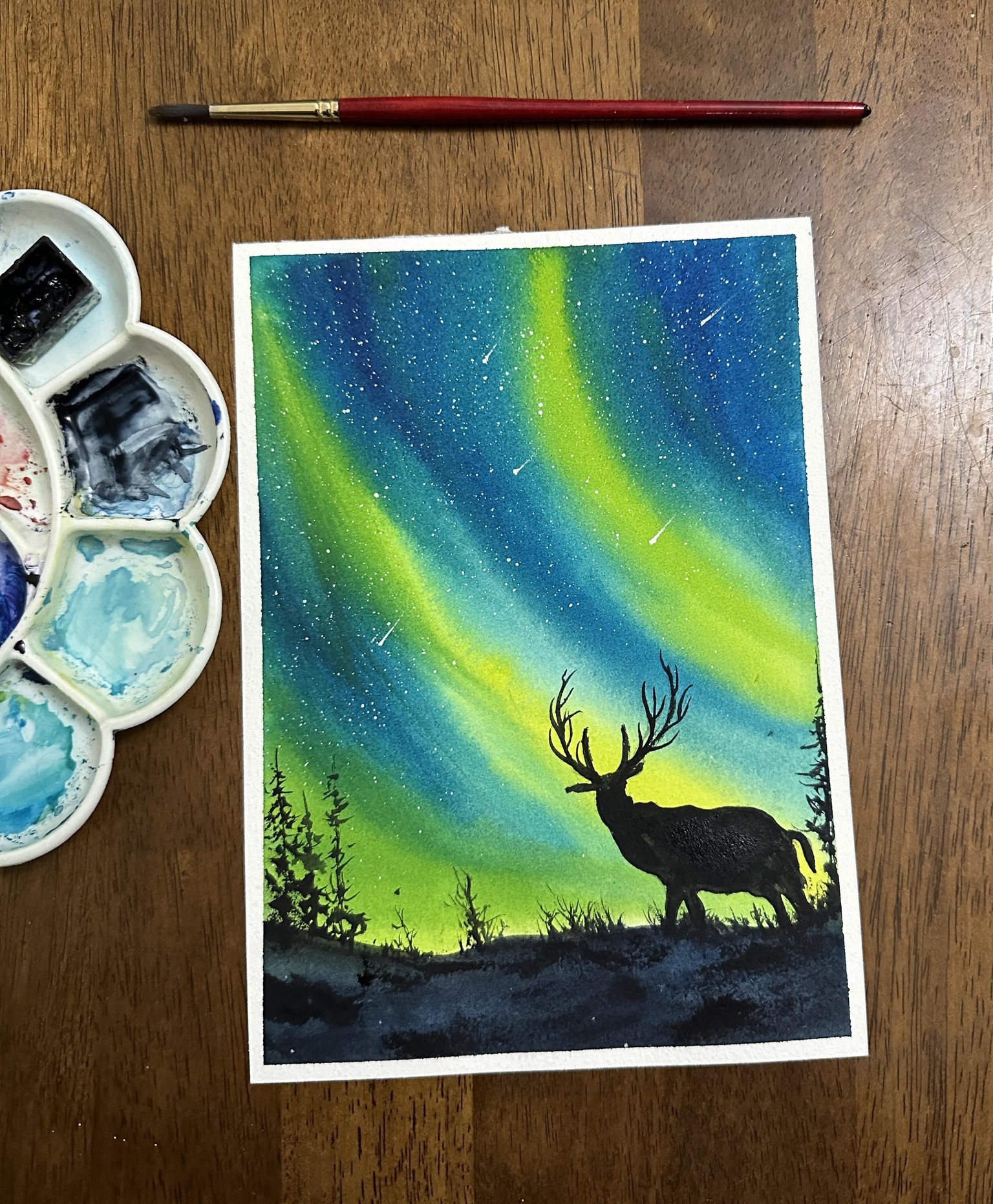 Aurora watercolour - image 9 - student project