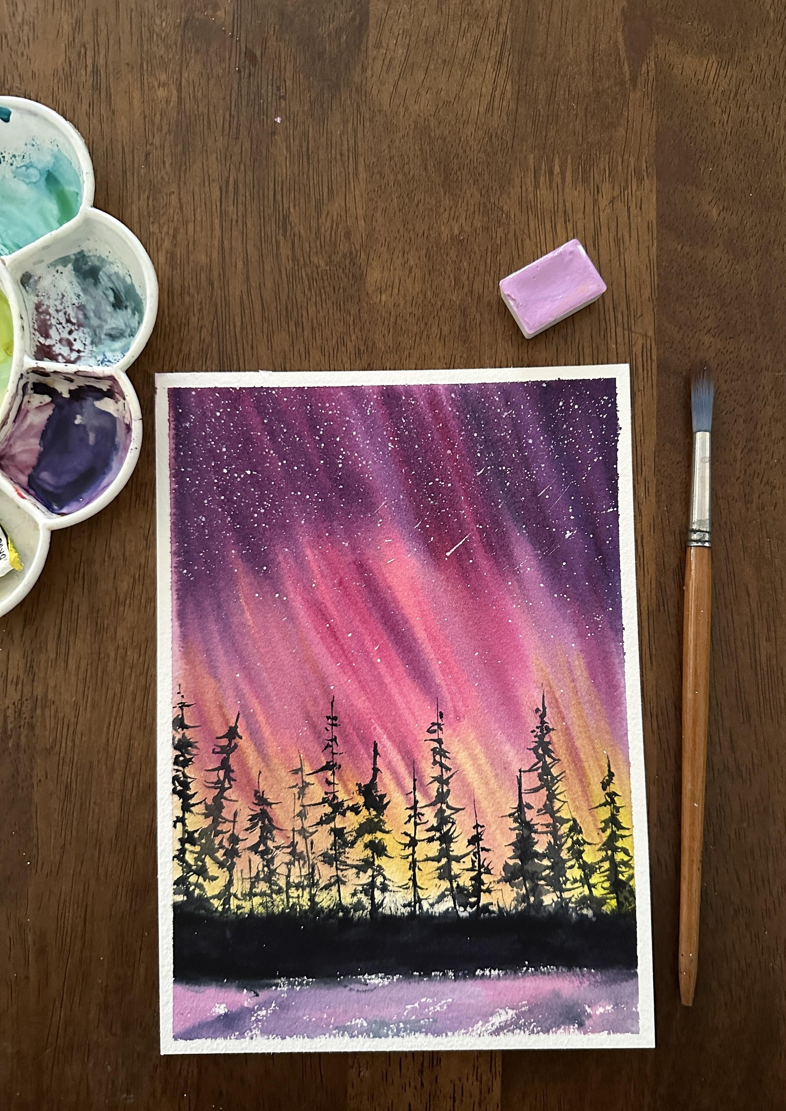 Aurora watercolour - image 8 - student project