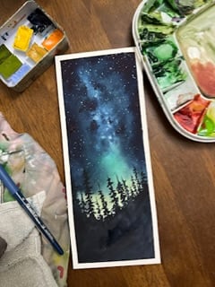 Watercolour Milky Way galaxies - image 2 - student project