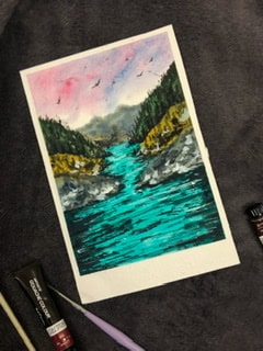 Gouache landscape - image 4 - student project