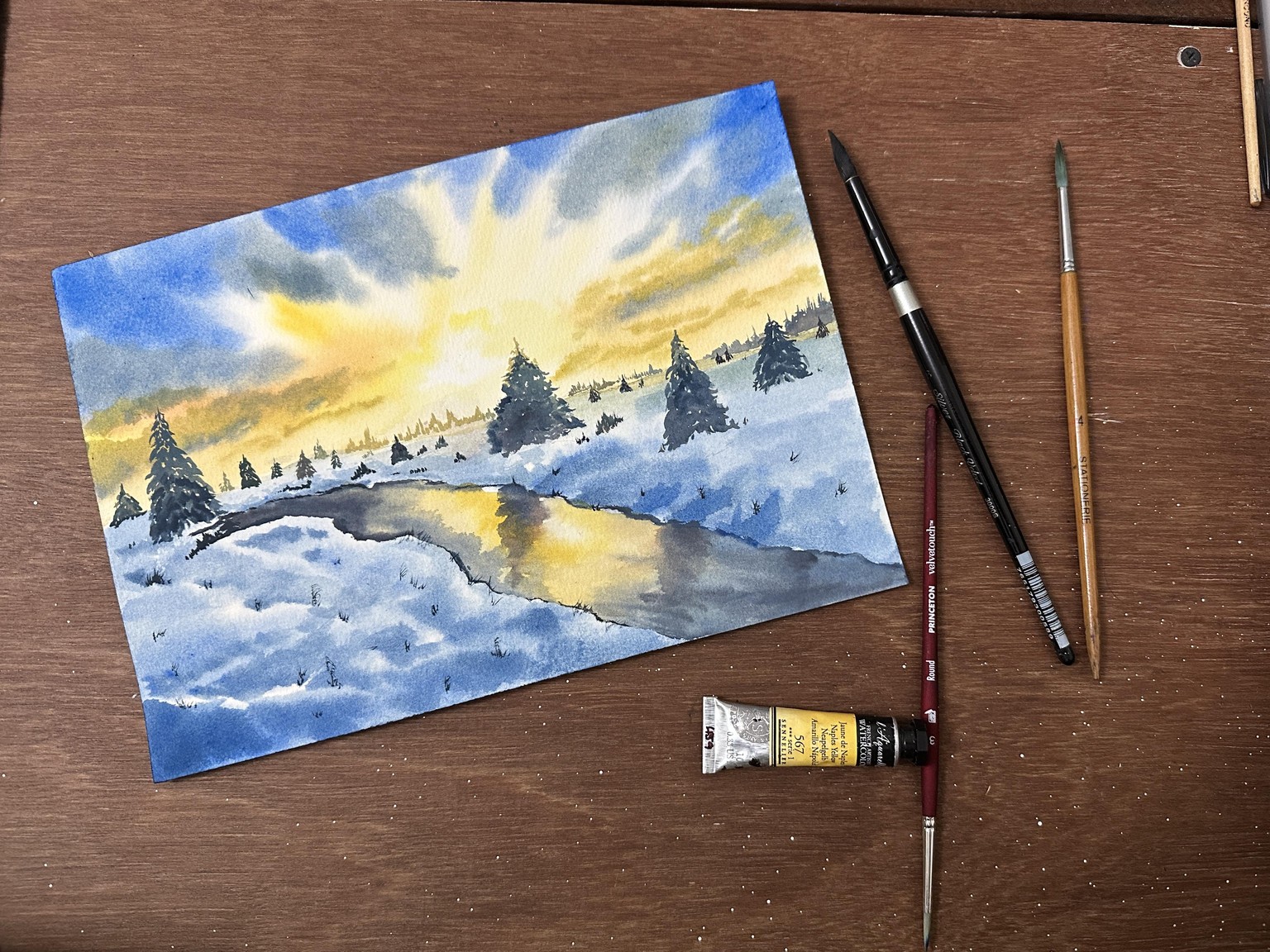 Winter landscapes in watercolour A 12 day challenge - image 4 - student project