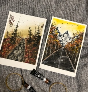 Gouache landscape - image 1 - student project