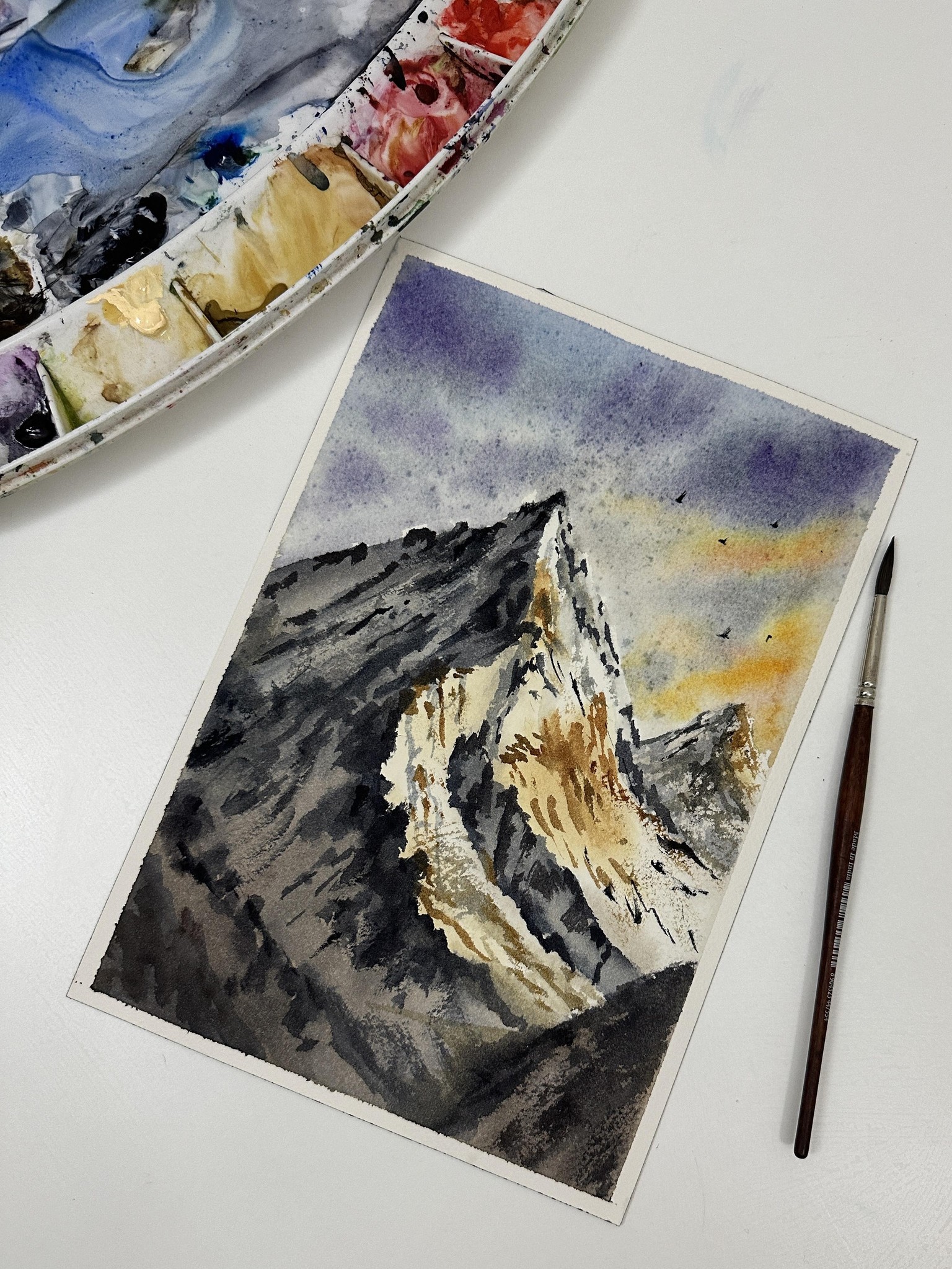 Snowy Mountain A 7 Day Painting Challenge in Watercolours - image 4 - student project