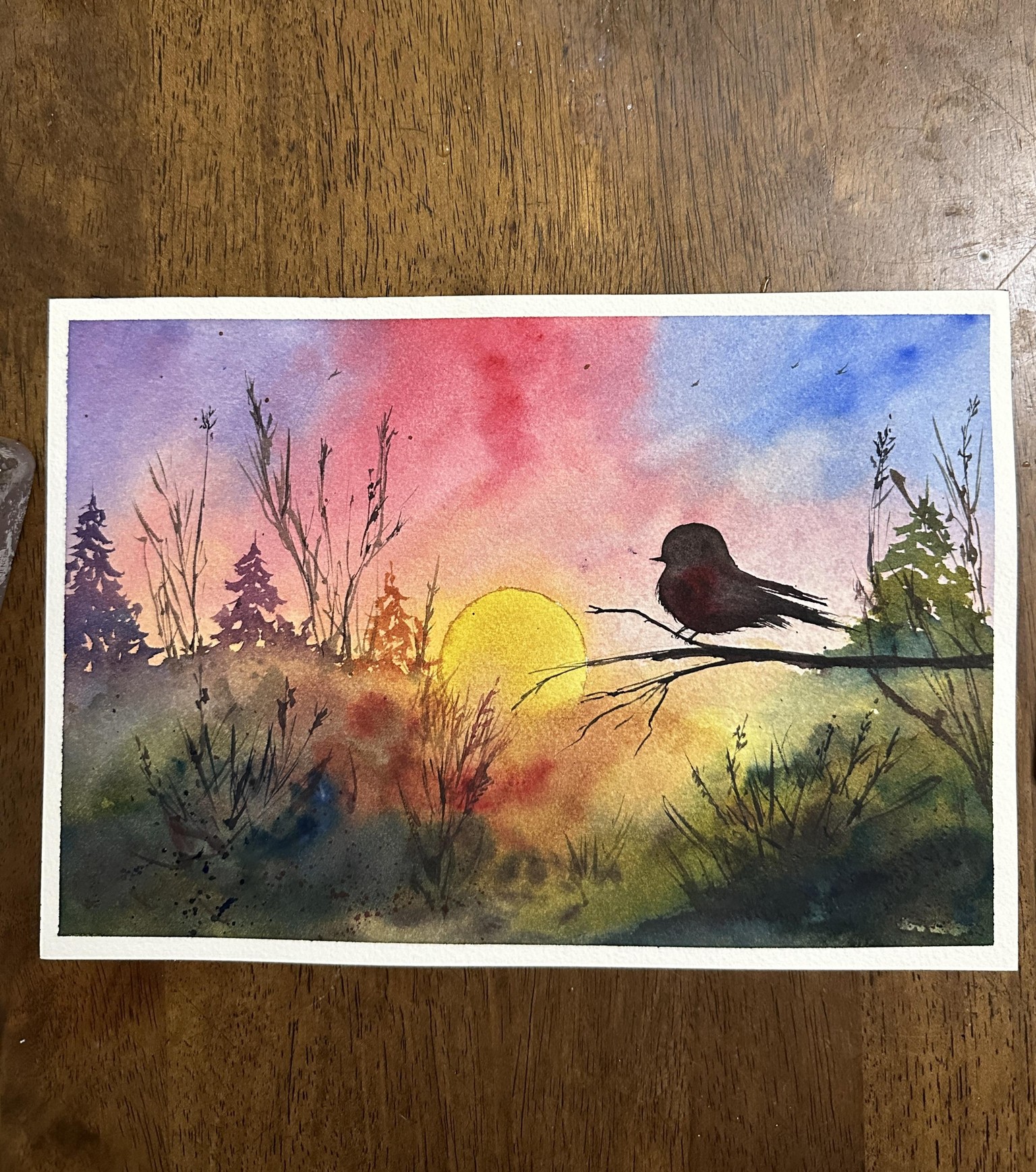 Simple watercolour painting with three primary colors - image 1 - student project