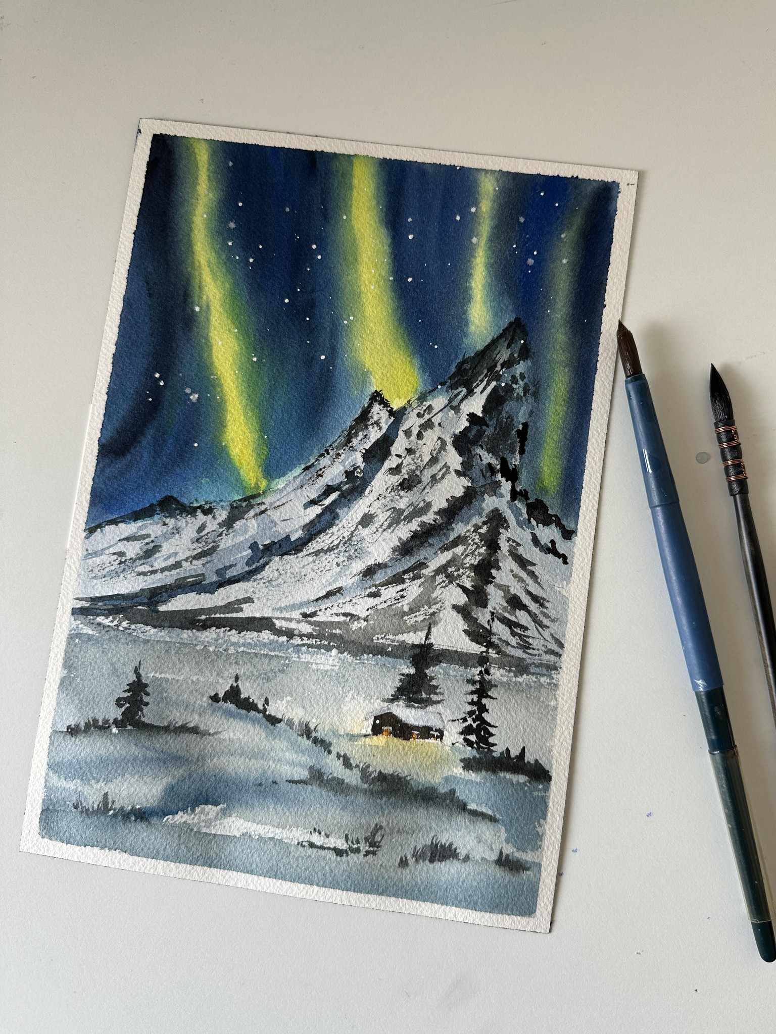 Snowy Mountain A 7 Day Painting Challenge in Watercolours - image 3 - student project