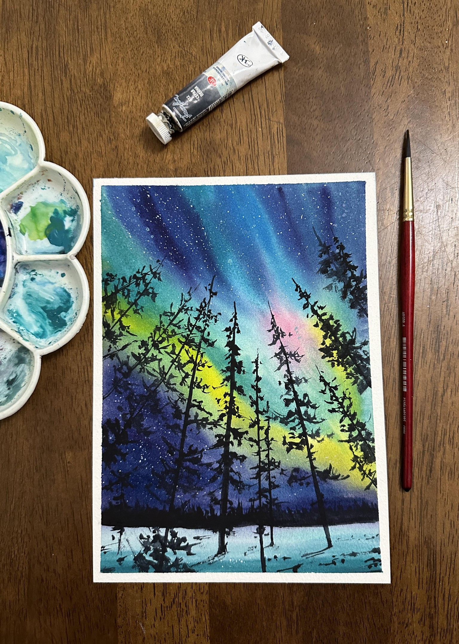 Aurora watercolour - image 10 - student project
