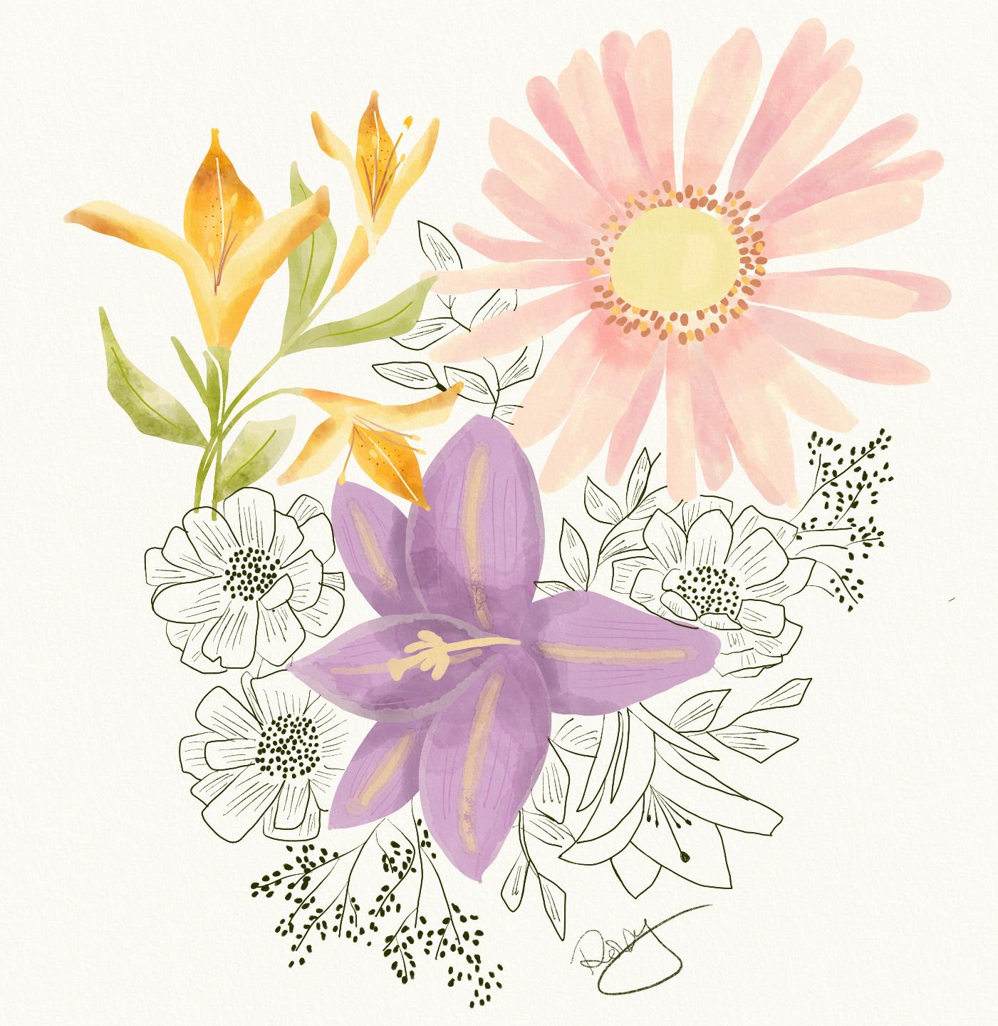 Floral with Ink - image 1 - student project