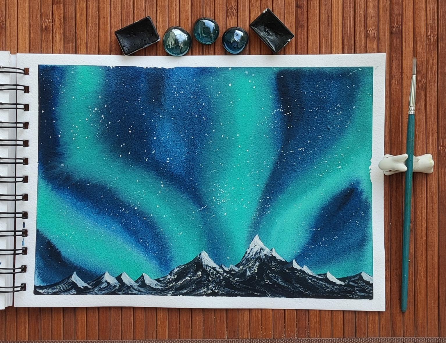 Watercolor Flawless Night sky with Z - image 2 - student project