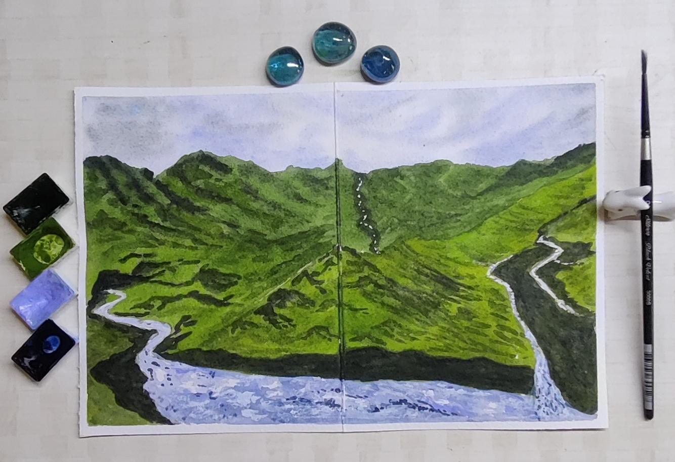 Sketchbook Watercolour Landscapes with Geethu - image 5 - student project