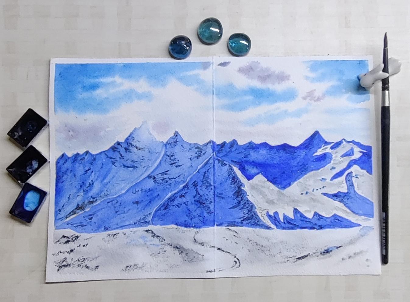 Sketchbook Watercolour Landscapes with Geethu - image 9 - student project