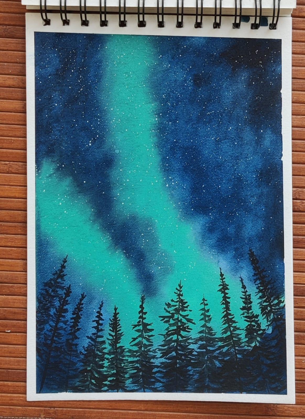 Watercolor Flawless Night sky with Z - image 1 - student project