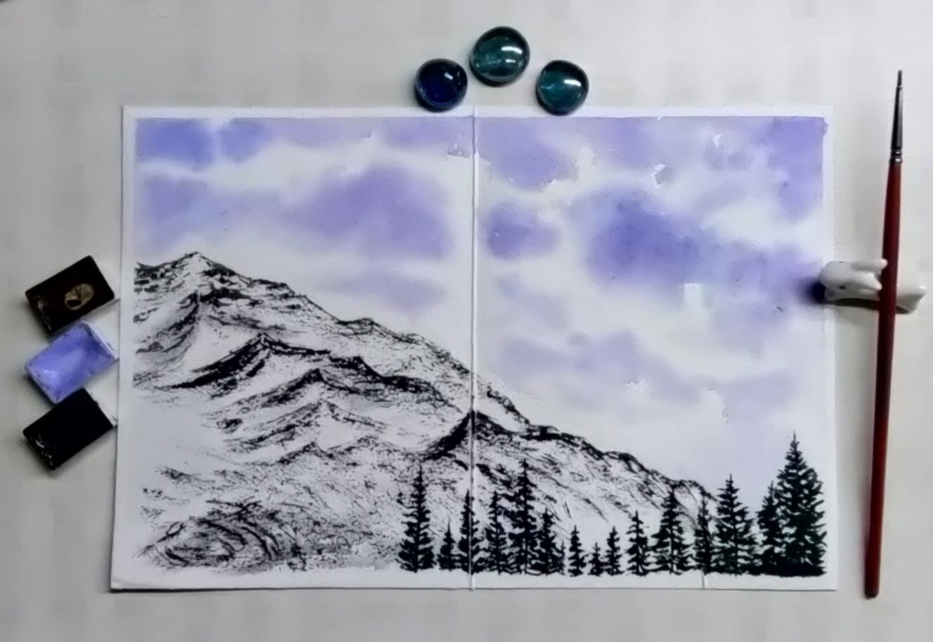 Sketchbook Watercolour Landscapes with Geethu - image 15 - student project