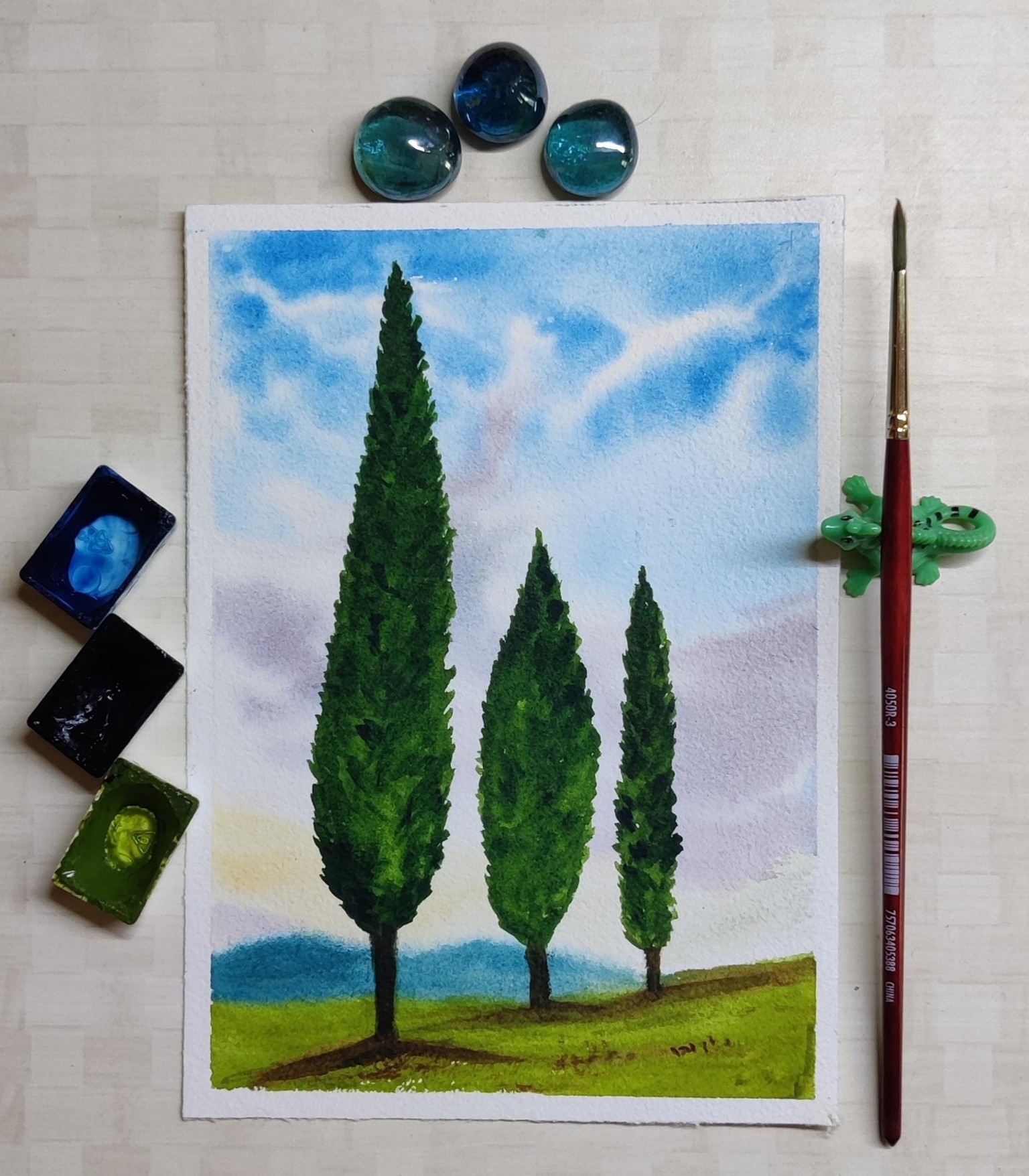 Sketchbook Watercolour Landscapes with Geethu - image 19 - student project