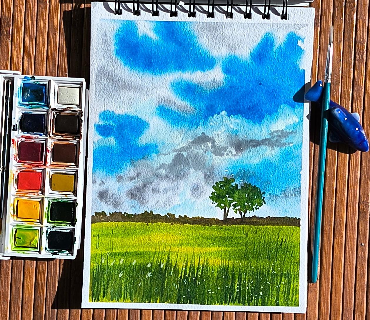 Painting Watercolour Skies with Nilam - image 4 - student project