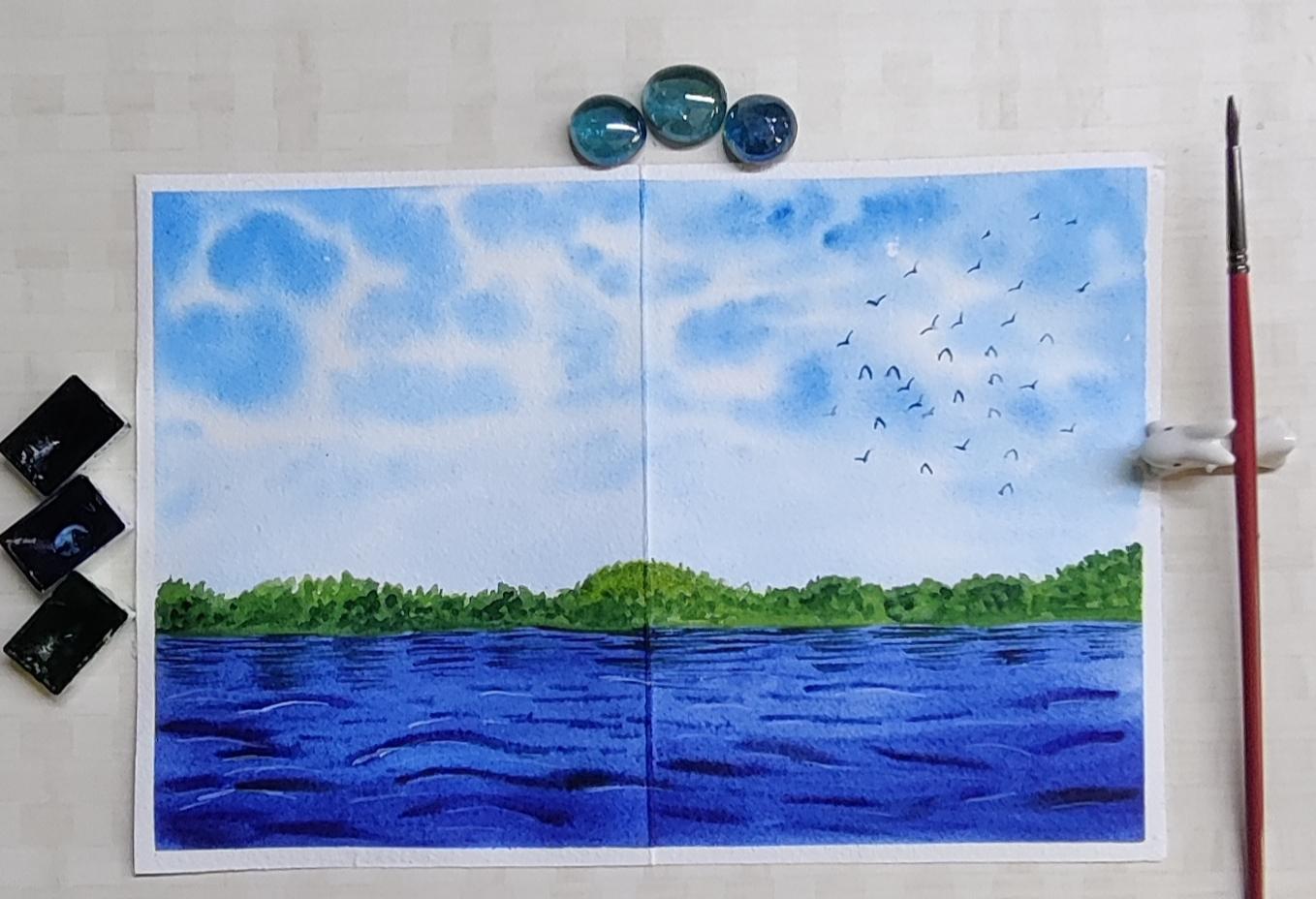 Sketchbook Watercolour Landscapes with Geethu - image 1 - student project