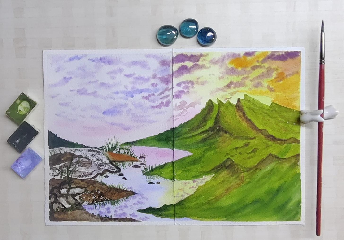 Sketchbook Watercolour Landscapes with Geethu - image 3 - student project