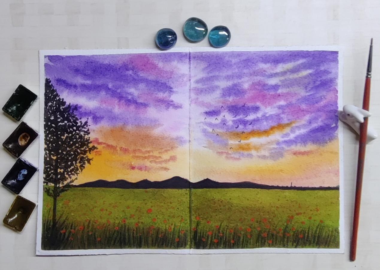 Sketchbook Watercolour Landscapes with Geethu - image 16 - student project