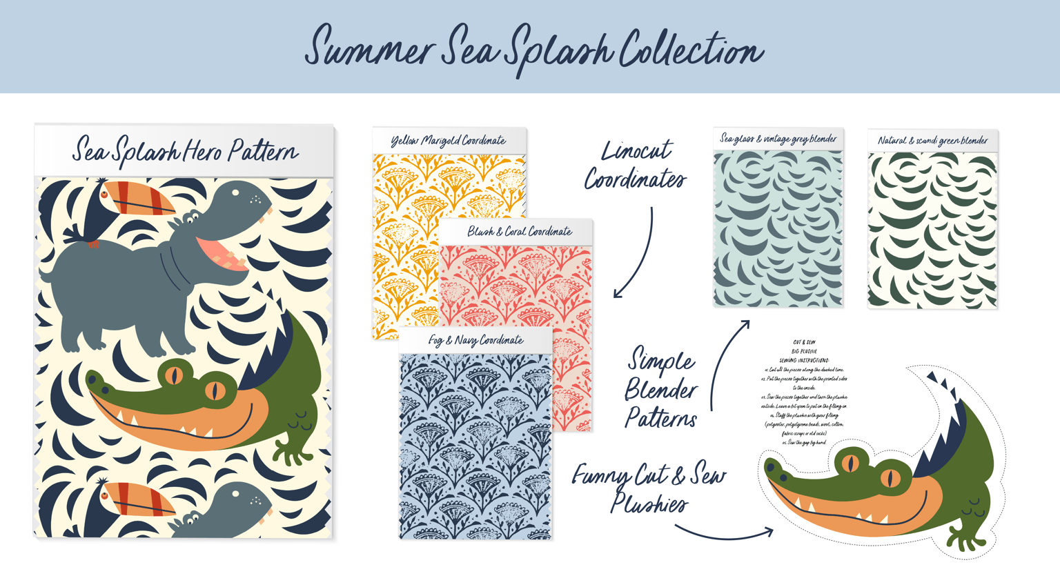 Summer Sea Splashes - My first pattern collection - image 1 - student project