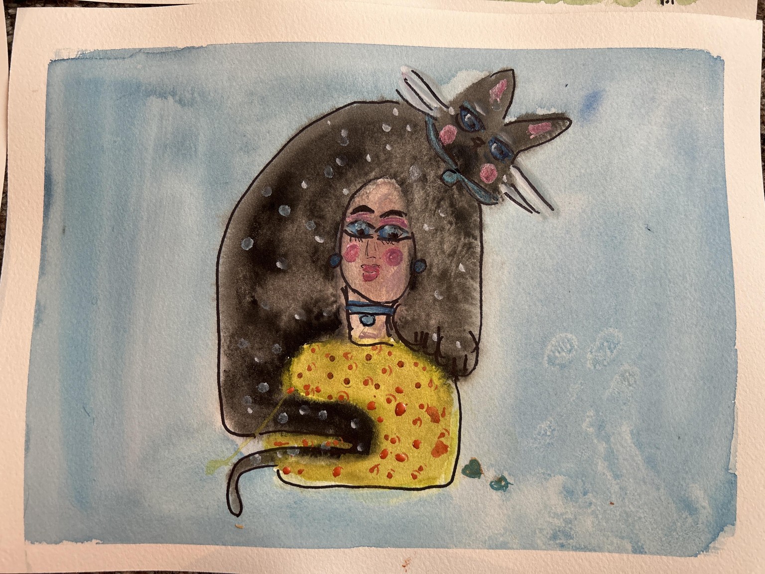 Wet on wet WC cats - image 4 - student project