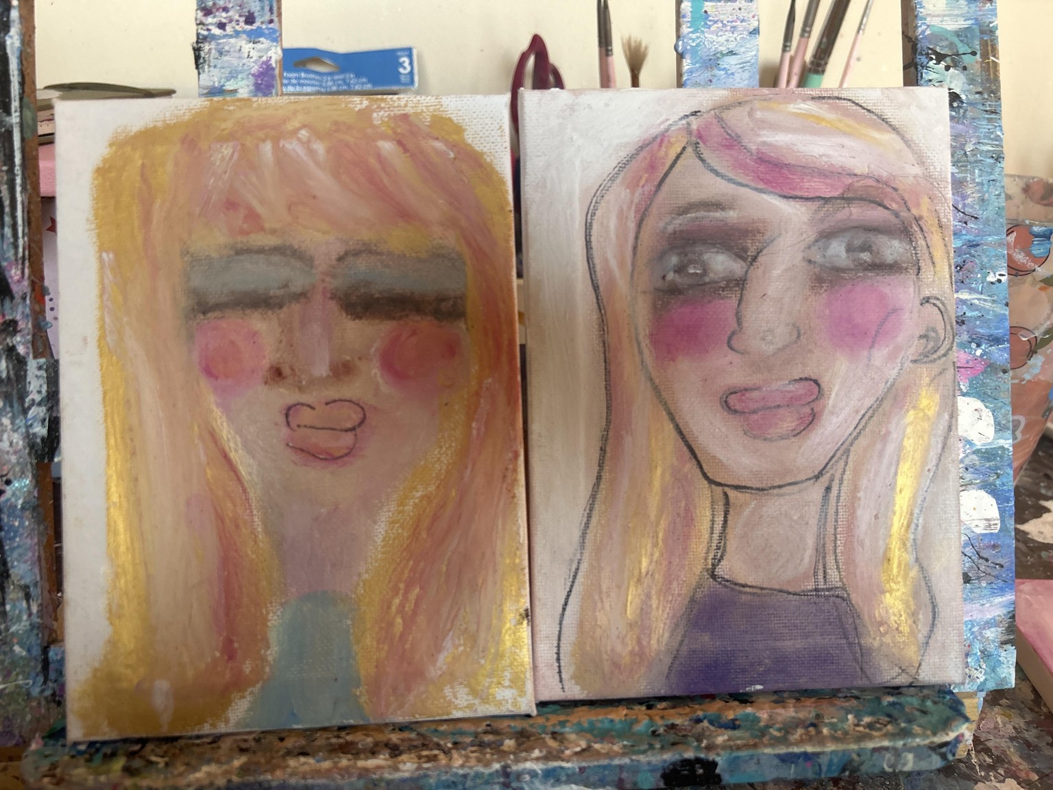 Oil stick faces - image 2 - student project