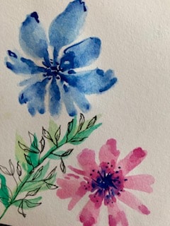 first watercolour flowers - image 1 - student project