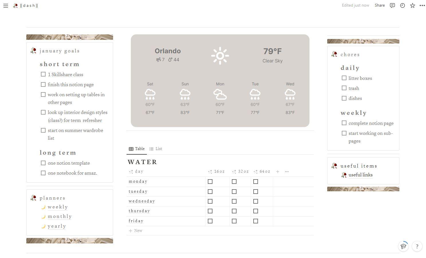 My notion dashboard! - image 4 - student project