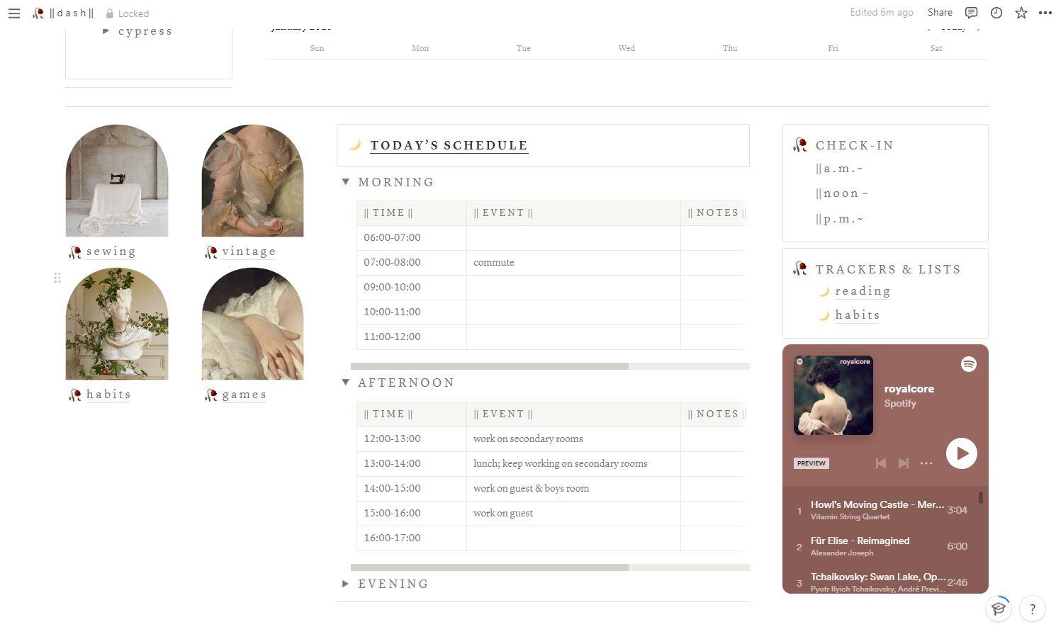 My notion dashboard! - image 3 - student project