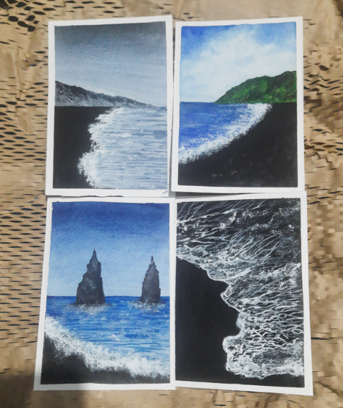 Black Sand Beachscapes Using Watercolor - image 1 - student project