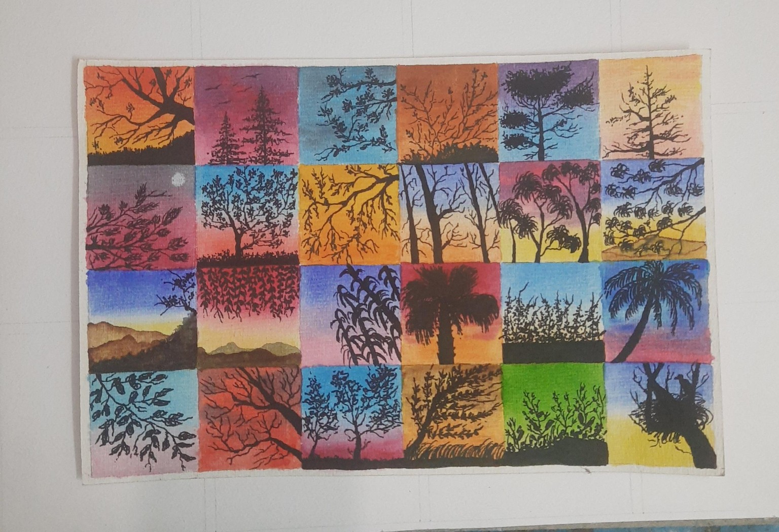Painting Silhouettes of Nature : A 4 Week Watercolor Exercise - image 1 - student project