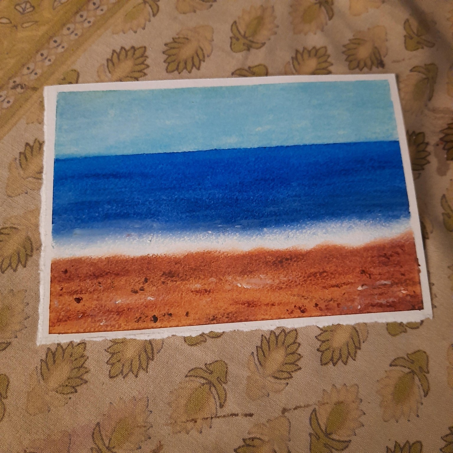 Oil Pastel Beach Landscape - image 2 - student project