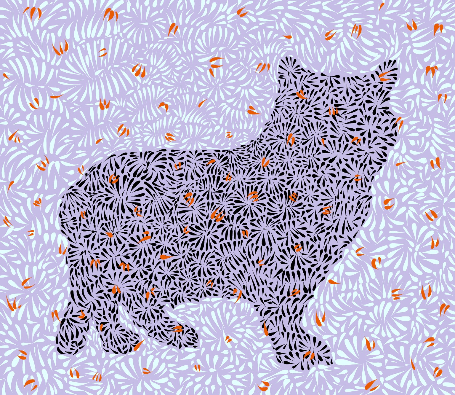 Patterned Cat Silhouette in Procreate - image 1 - student project