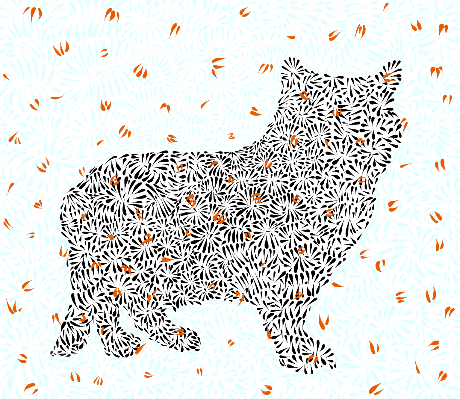 Patterned Cat Silhouette in Procreate - image 2 - student project