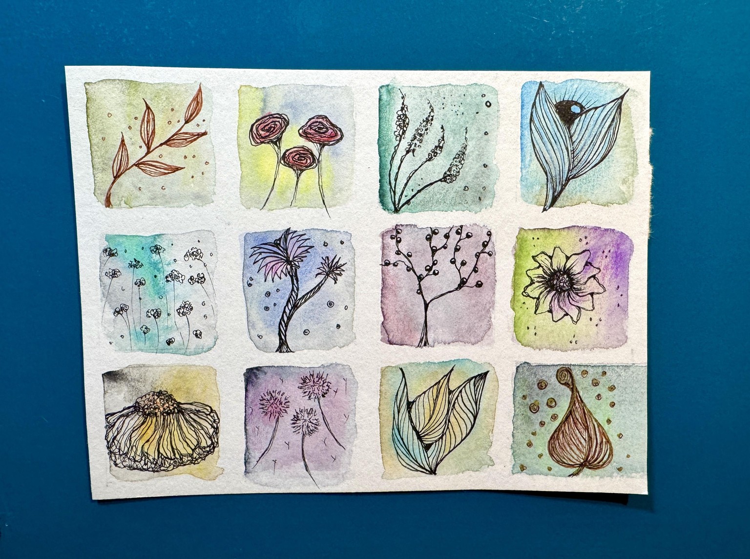 Botanicals Watercolor & Ink - image 2 - student project