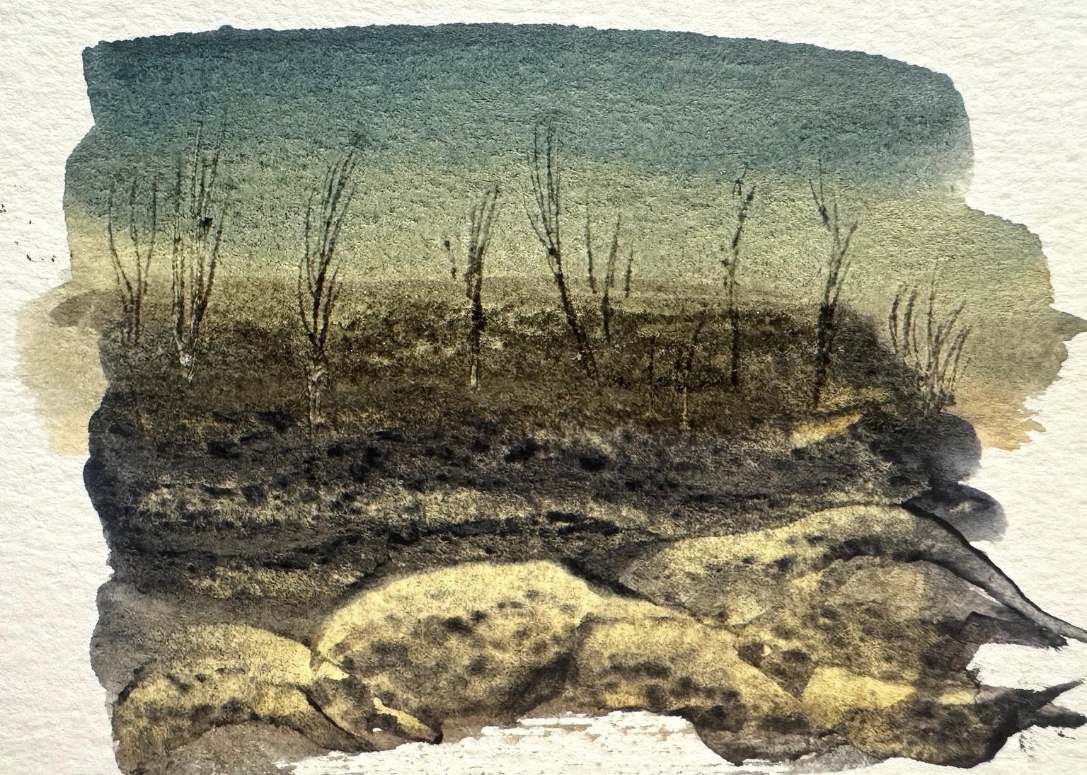 3 landscapes with watercolor texture (Plastic Card) - image 1 - student project