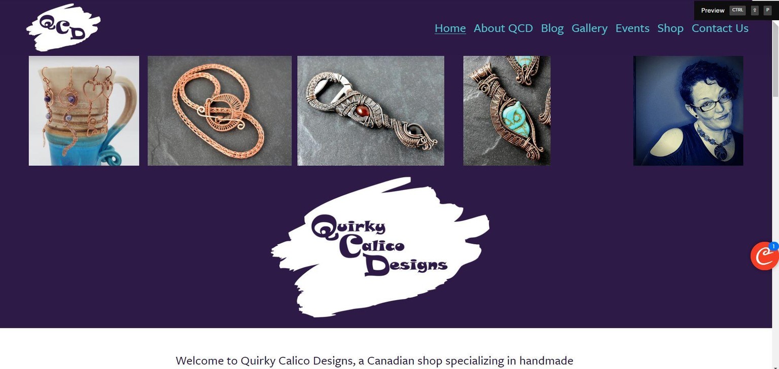 Revised Website - Quirky Calico Designs - image 1 - student project