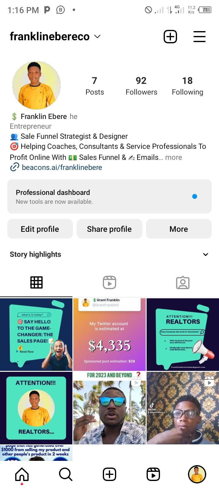 My Instagram account growth - image 1 - student project