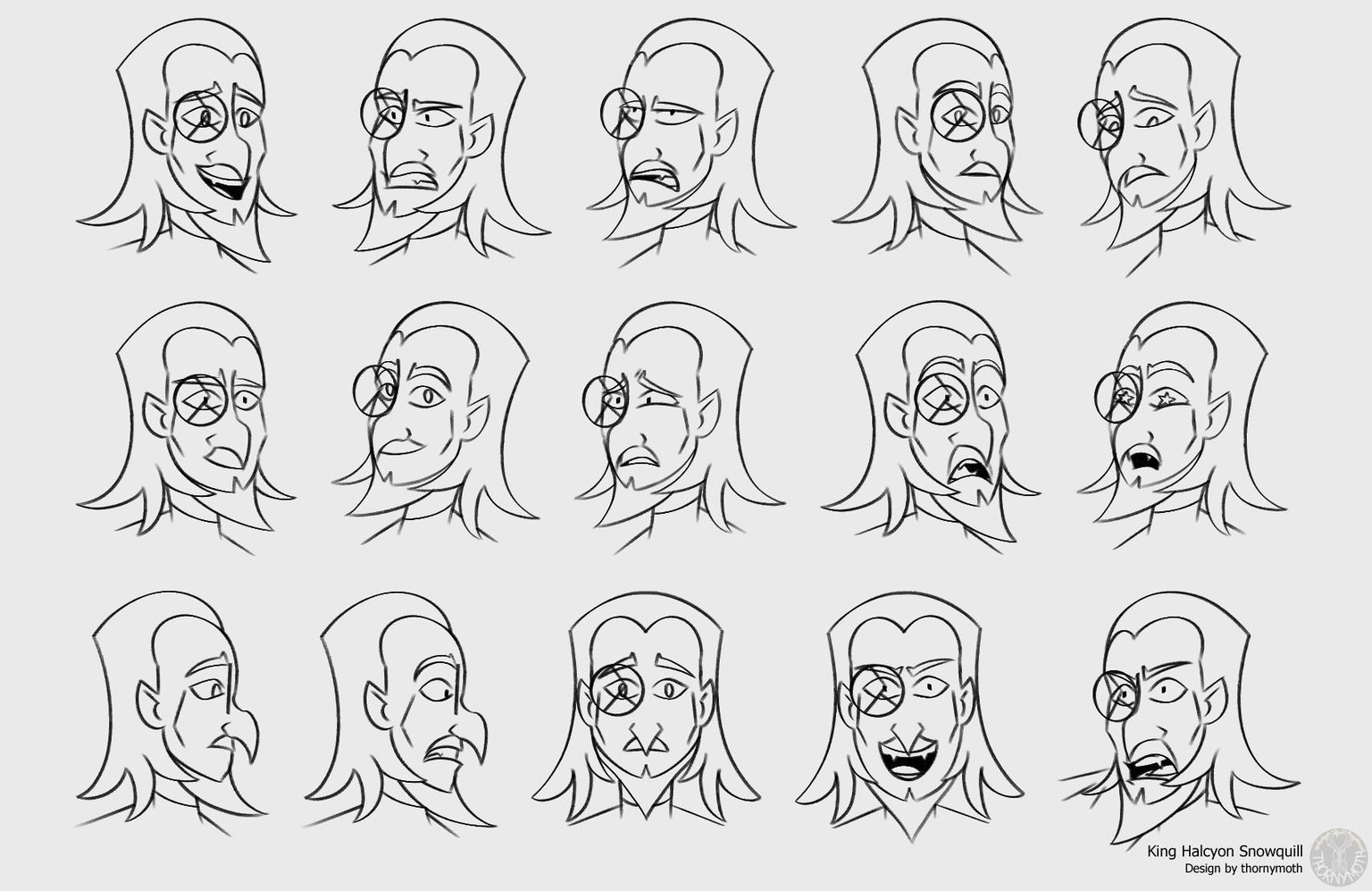 Elda and Halcyon - final colors and bonus expression sheets - image 4 - student project