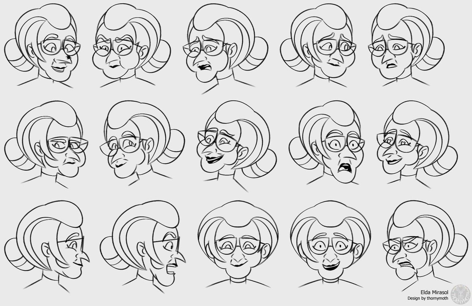 Elda and Halcyon - final colors and bonus expression sheets - image 3 - student project