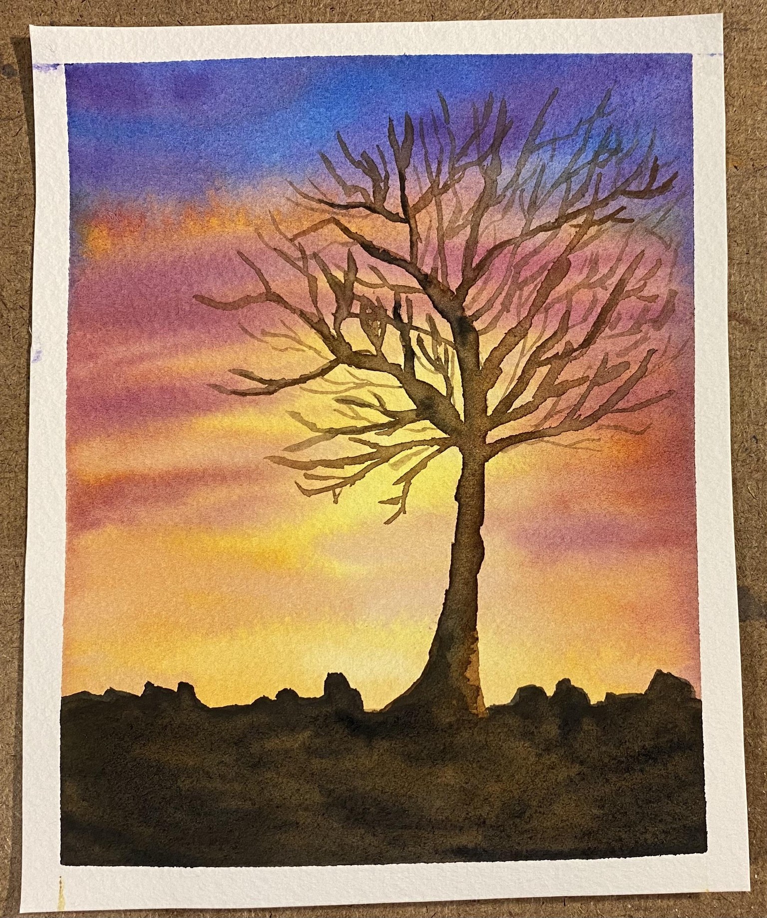 Watercolor - rewetting techniques - image 1 - student project